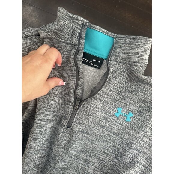 Men’s Under Armour Gray Pullover Large Coldgear - Picture 2 of 3